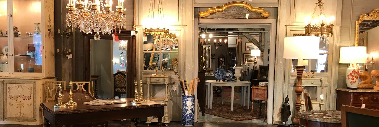 Inside the Michael Millard-Lowe Antiques showroom